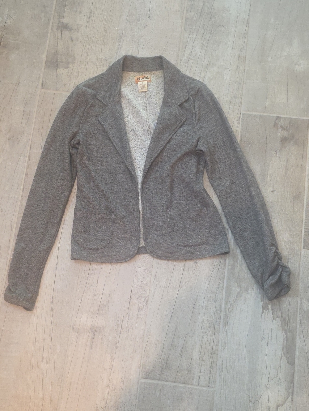Mudd Gray Knit Notch-Lapel Blazer